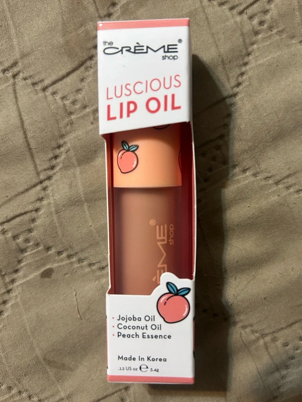 The Crème Shop Luscious Lip Oil Peach Cobbler Vegan K-Beauty NIB